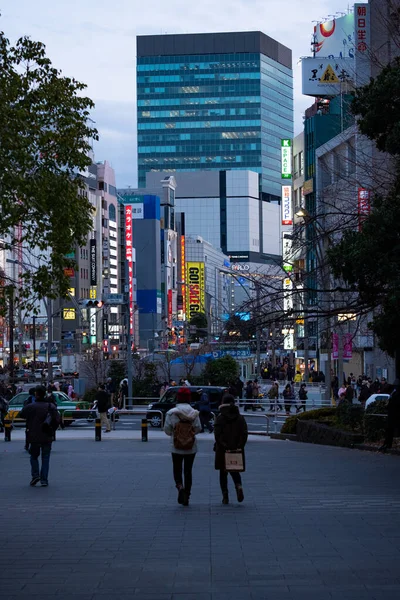 Tokyo, Japan - 19 jan 2020: Gator i Ueno-distriktet på kvällen under rusningstid. — Stockfoto