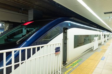 Tokyo, Japonya - 19 Ocak 2020: Ueno istasyonunda trenler.