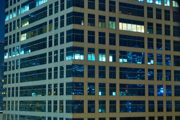 Utsikt Över Nattstaden Makati Skyskrapor Med Belysning — Stockfoto