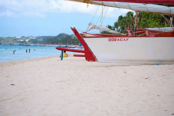 Boracay Filipinas Jan 2020 Playa Blanca Isla Boracay Velero Llamado — Foto de Stock