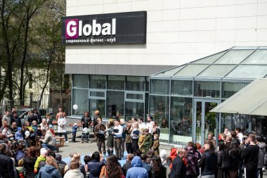 Khabarocsk, Rusya - 09 Mayıs 2019: Büyük Vatanseverlik Savaşı 'ndaki Zafer Günü onuruna konser