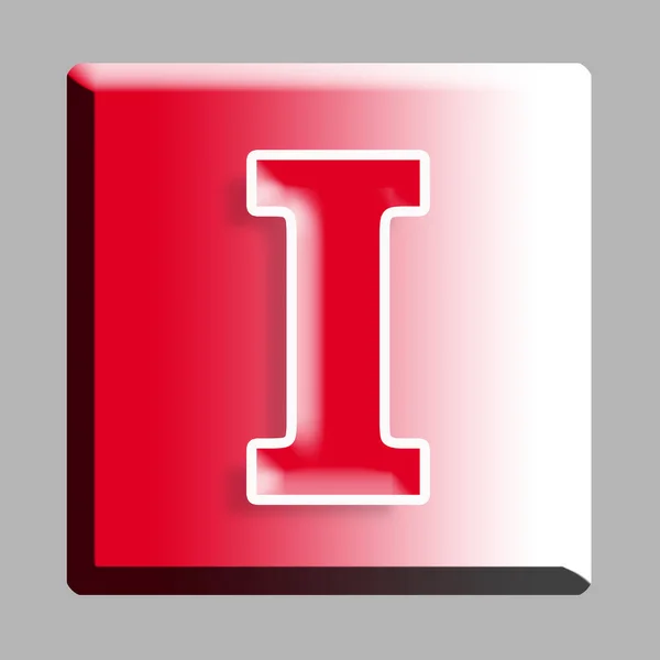 Alfabeto Texto Letra Letra Icono Botón Rojo —  Fotos de Stock
