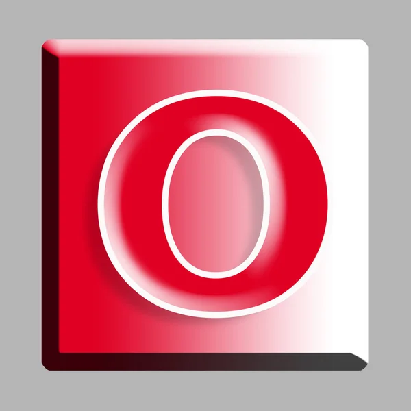 Alphabet Text Font Letter Red Button Icon — Stock Photo, Image
