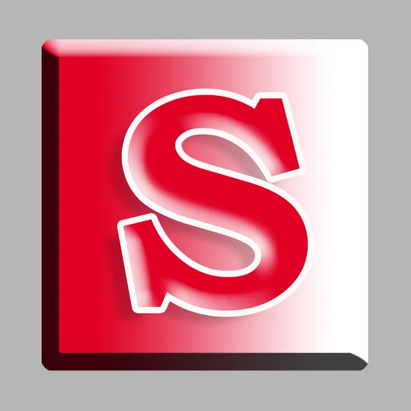 Alfabetet Text Typsnitt Bokstav Röd Knapp Ikon — Stockfoto