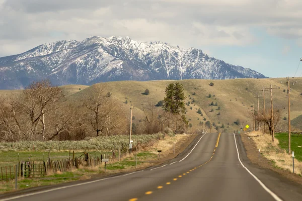 Шоссе 26, направляющееся в Восточный Орегон США — стоковое фото