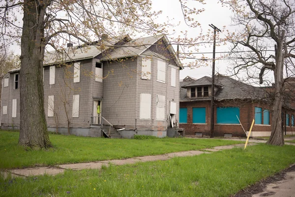 Edifício abandonado Dilapidado Imóveis Detroit Michigan — Fotografia de Stock