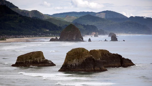 Vista alta del mar Oregon Pacific Ocean Coastal City — Foto de Stock