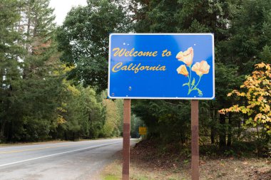 California devlet yolu giriş işareti hoş geldiniz