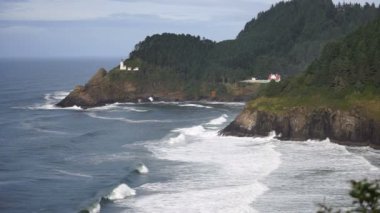 Heceta kafa Oregon kıyılarında deniz feneri deniz feneri ABD