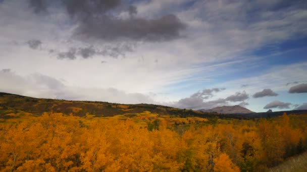 St Mary Montana klippiga bergen faller bladverk Glacier nationalpark — Stockvideo