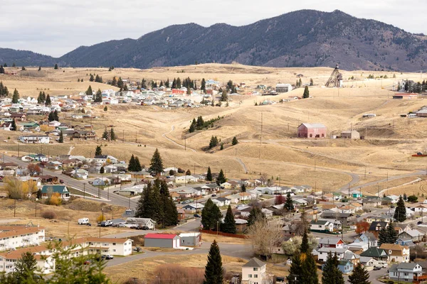 Wysoki kąt Overlook Walkerville Montana centrum Usa Stany Zjednoczone — Zdjęcie stockowe