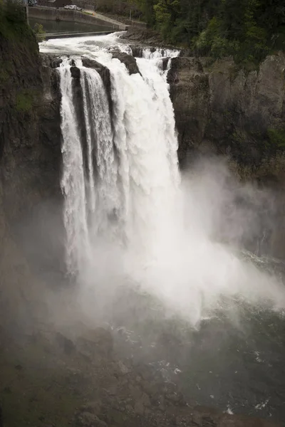 Snoqualmie Falls River Washington Waterfall Powerhouse — Stock Photo, Image