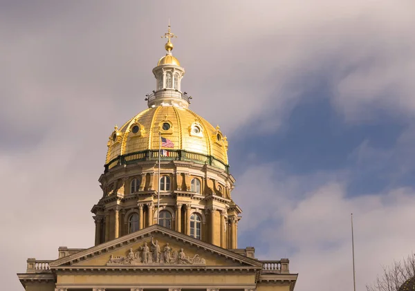 Des Moines Iowa Capital Building Government Dome Architecture — Stock Photo, Image