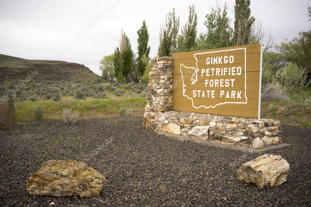 Ginko Petrified Forest State Park Entrance Sign Washington State