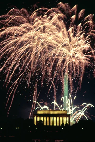 Fireworks Celebration Washington DC Liberty Memorial — Stock Photo, Image