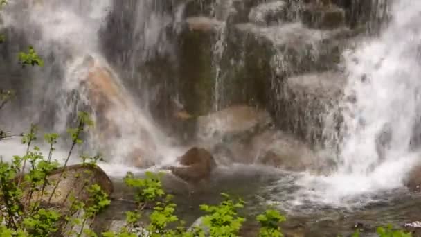 Correndo quedas de água para Rocky Base Columbia Gorge Cachoeira — Vídeo de Stock