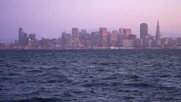 Panorama san francisco kalifornien stadtsilhouette pazifik — Stockvideo