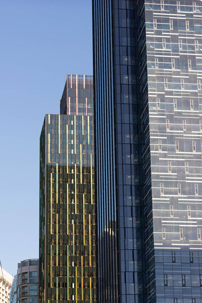 A vertical composition of glass building construction in the western united states