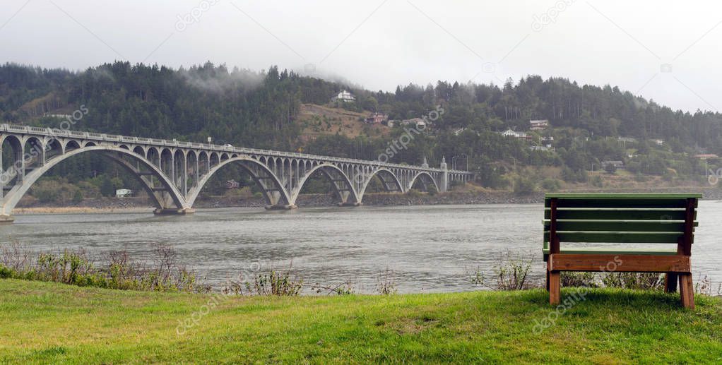Rogue River Bridge Curry County Gold Beach Oregon Waterfront