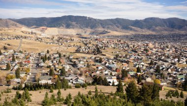 Yüksek açı Overlook Walkerville Butte Montana Şehir merkezinde St United