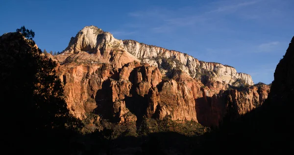 Vista Panorâmica Tarde Tarde High Mountains Zion National Park — Fotografia de Stock