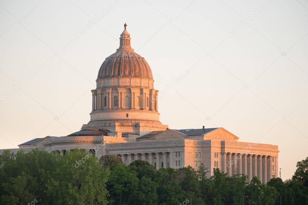 Jefferson City Missouri Capital Building Downtown Sunset Architecture