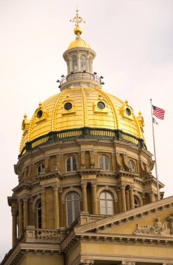 Des Moines Iowa sermaye Binası hükümet kubbe mimarisi