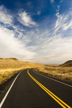 Açık yol doğal yolculuk iki şeritli Blacktop otoyol