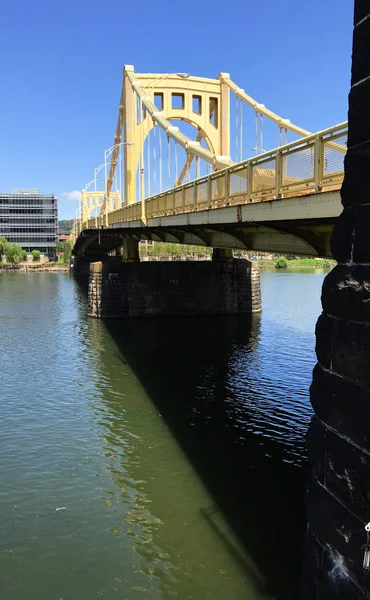 Hatodik Street Bridge Allegheny folyót belvárosi Pittsburgh Pa — Stock Fotó