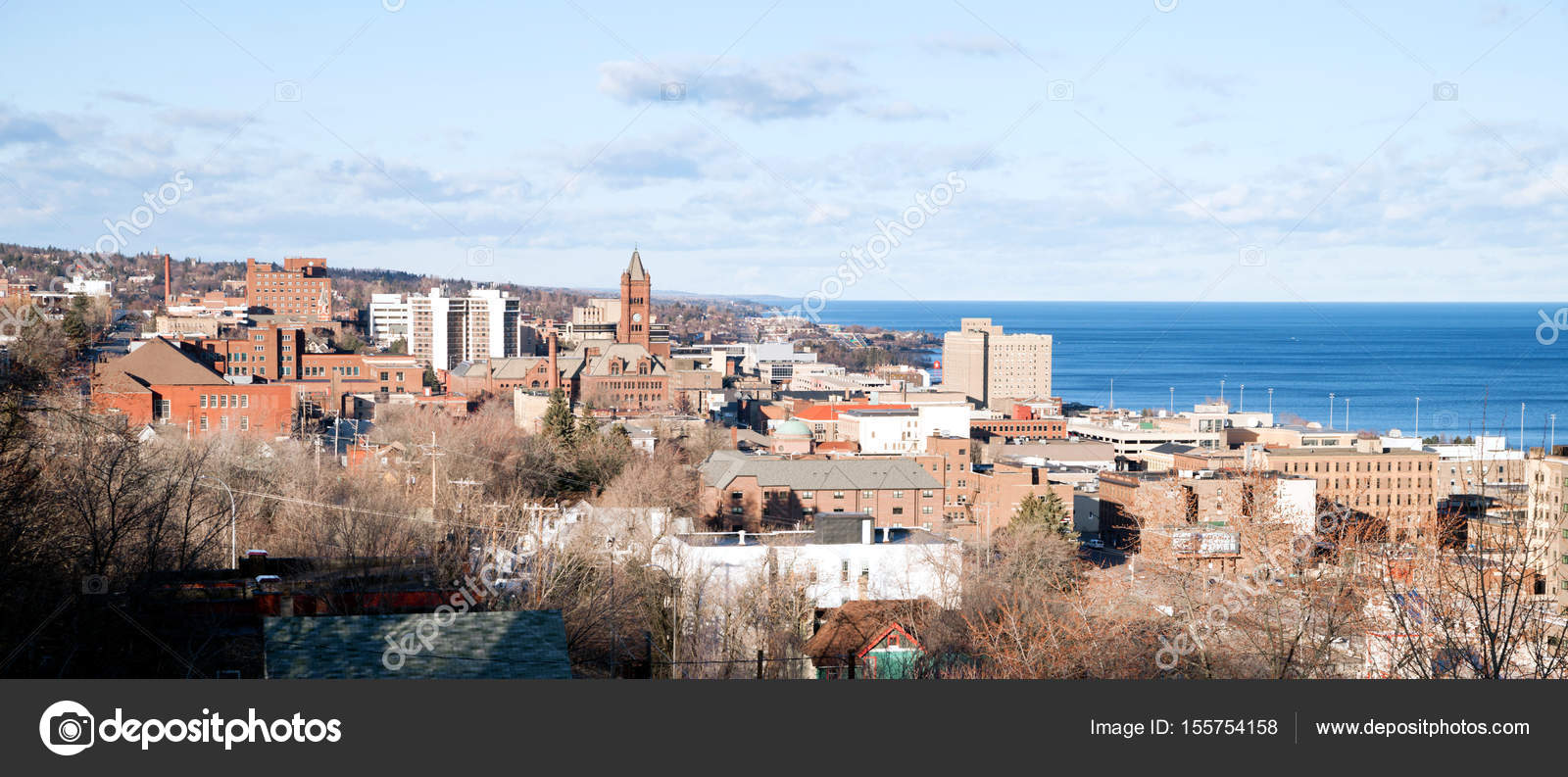 Duluth Minnesota Downtown City Skyline Port City Lake Superior — Stock