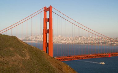 Panoramik Golden Gate Köprüsü San Francisco Marin County burun