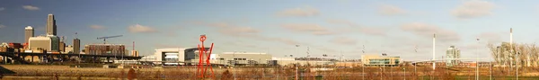 Long Panoramic Omaha Nebraska Downtown Skyline — стоковое фото