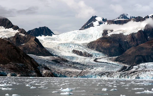 Льодовикові потоки Кенан фіорди Аляски Хардінг Льодовикове поле Aialik льодовик — стокове фото