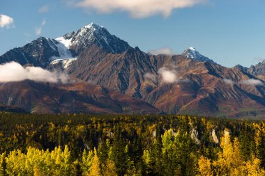 High Snow Covered Peaks Chugach Mountain Range Alaska clipart