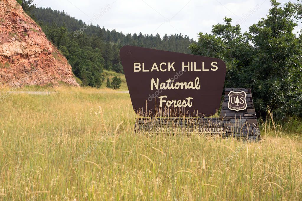 Black Hills National Forest Roadside Monument Sign South Dakota