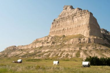 Scotts Ulusal Anıtı kapalı vagon Nebraska Midwest bize blöf