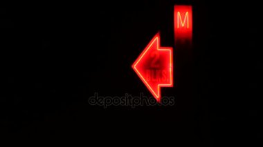 Yalnız ışıklı Motel işareti kırsal ülke kırmızı Neon animasyon 
