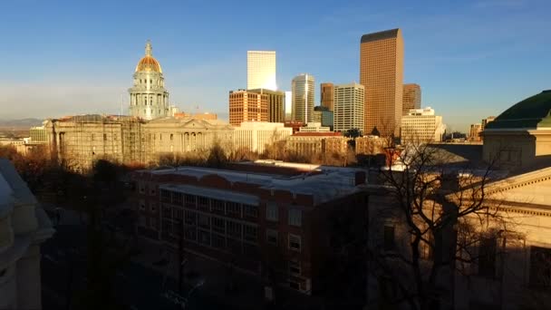 Denver colorado capital building Innenstadt Skyline — Stockvideo