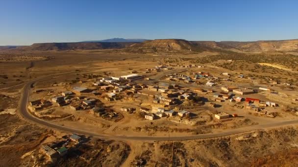 Flygfoto Norr Till Mesita New Mexico Tåg Passerar — Stockvideo