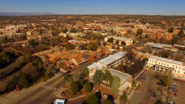 サンテFe Uhdのニューメキシコ州の州都を見下ろす — ストック動画