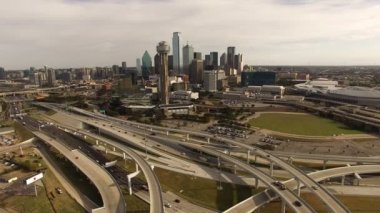 Anteni Dallas Texas şehir şehir manzarası binalar Karayolları