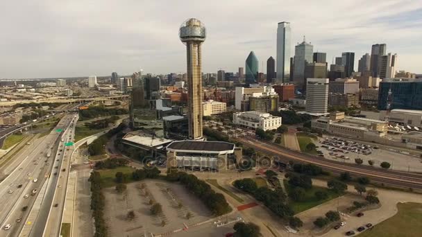 Центр города Даллас Техасский Сити Skyline Юг США Северная Америка — стоковое видео