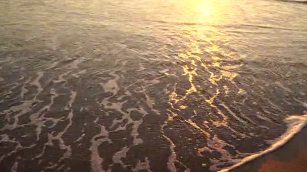 Meksika Körfezi'Beach kum gündoğumu Surf düşüyor düşüyor — Stok video