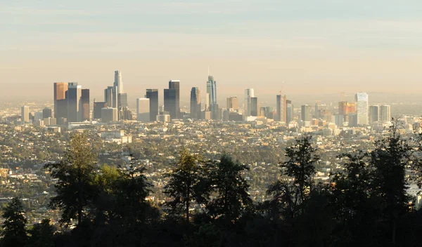 ロア アンヘレスのダウンタウンのスカイライン夕日カリフォルニアの都市 — ストック写真
