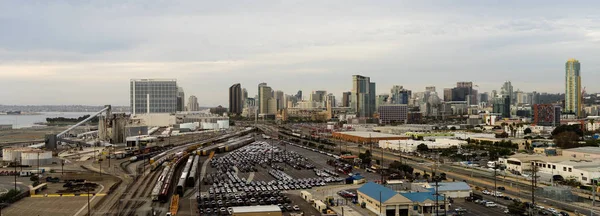 Railroad Yard Depot San Diego Waterfront Downtown City Skyline — Stock Photo, Image