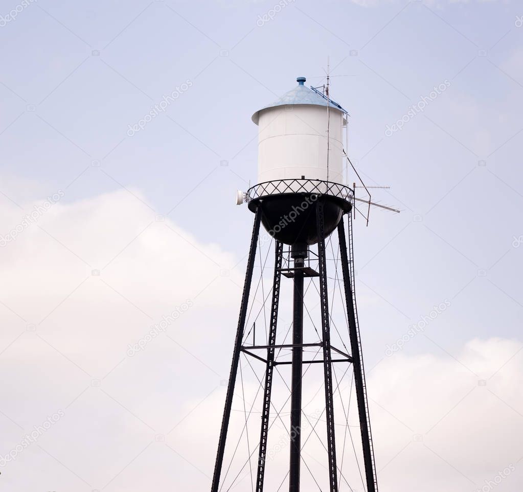 Rural County Water Tower City Infrastructure Public Utility