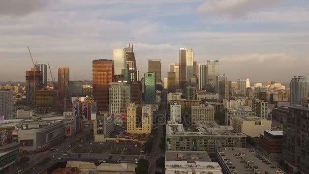 Los Angeles Kalifornien Innenstadt Skyline Abenddämmerung Gebäude Architektur — Stockvideo