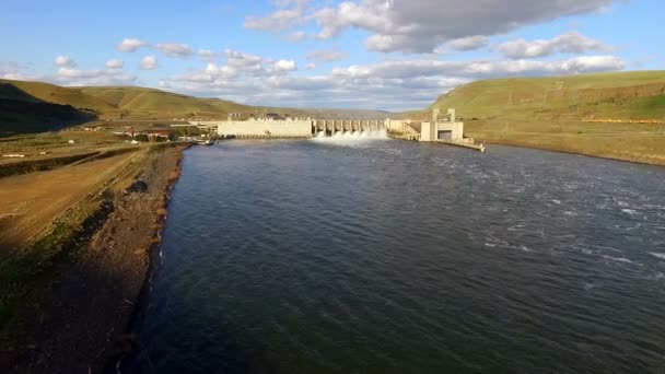 Teufel Canyon Lower Monumental Damm Snake River Kahlotus Washington — Stockvideo