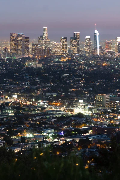 Beautiful Light Los Angeles Downtown City Skyline Urban Metropolis — Stock Photo, Image