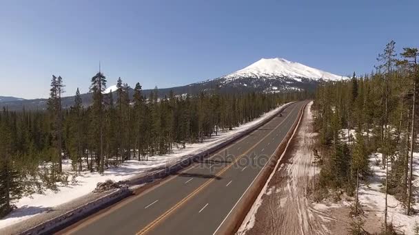 Strada Monte Bachelor Oregon Stratovolcano Cascata Arco Vulcanico — Video Stock